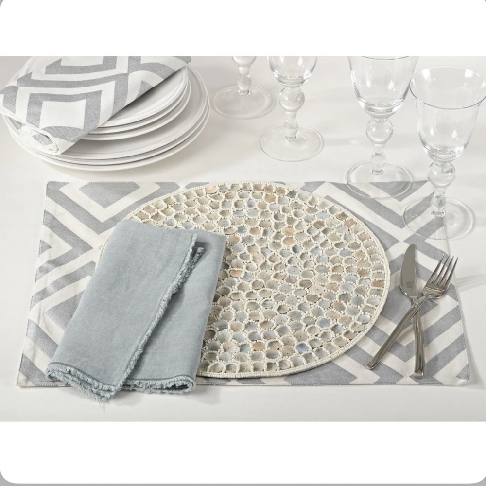 Handmade Blue White Floral 100% Glass Beads Placemat Charger Table Center Piece - Picture 8 of 15